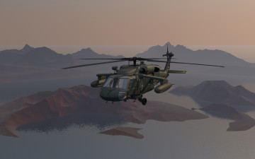 Картинка авиация 3д рисованые v-graphic полет вертолет