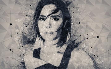 Картинка виктория+бекхэм рисованное люди victoria beckham модель актриса английская певица геометрическое искусство лицо творческий портрет