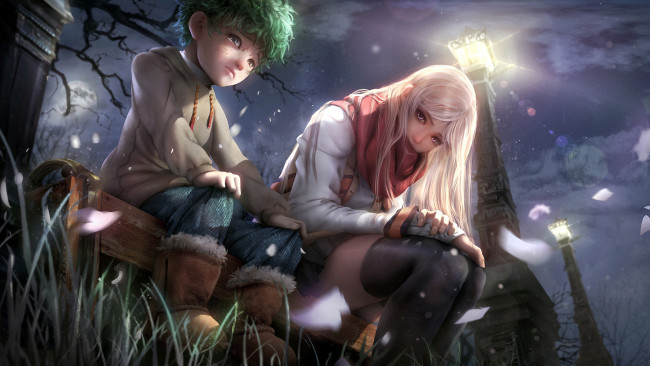 Обои картинки фото аниме, unknown,  другое , мальчик, девушка