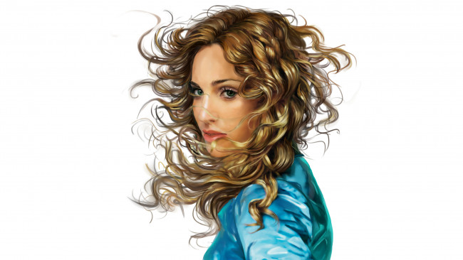 Обои картинки фото рисованное, люди, девушка, фон, взгляд