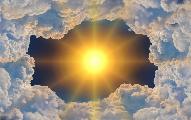 Обои картинки фото природа, облака, солнце