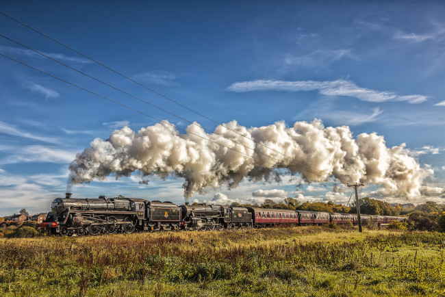 Обои картинки фото техника, паровозы, локомотив, состав
