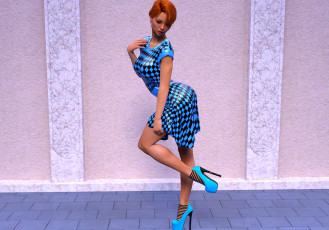 Картинка 3д+графика люди+ people девушка взгляд фон