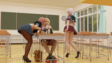 Картинка 3д+графика люди+ people фон девушки взгляд