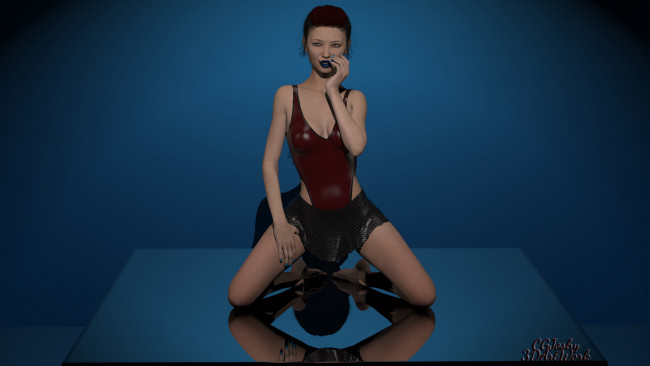 Обои картинки фото 3д графика, люди , people, девушка, взгляд, фон