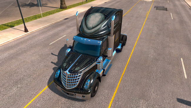 Обои картинки фото american truck simulator, видео игры, international, lone, star, truck, грузовик, тягач, engine, corp, navistar, caterpillar, c15, hendrickson, meritor, dana-spicer