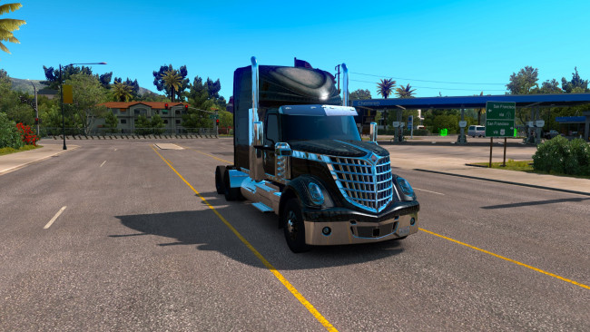 Обои картинки фото american truck simulator, видео игры, international, lone, star, truck, грузовик, тягач, engine, corp, navistar, caterpillar, c15, hendrickson, meritor, dana-spicer