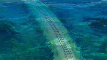 обоя аниме, spirited away, море, дорога