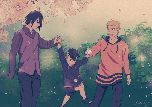Обои картинки фото аниме, naruto, учиха, саске, узумаки, наруто, ребенок
