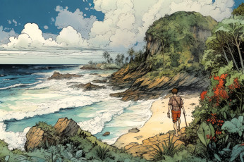 Картинка аниме пейзажи +природа побережье