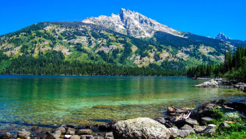 Картинка природа реки озера горы лес озеро камни