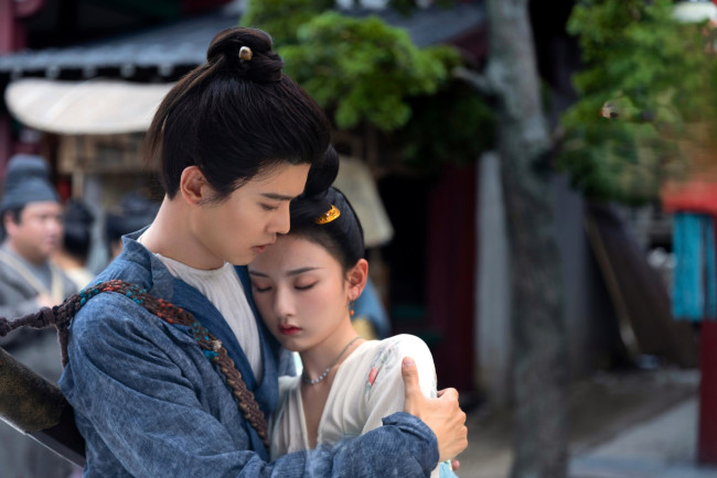 Обои картинки фото the demon hunter`s romance, кино фильмы, -unknown , другое, пара, люди, улица, деревня