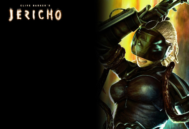 Обои картинки фото видео игры, clive barker`s jericho, девушка, оружие, очки, щупальца