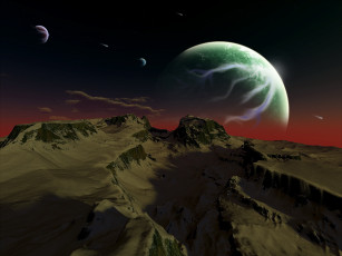 Картинка 3д графика atmosphere mood атмосфера настроения планеты горы