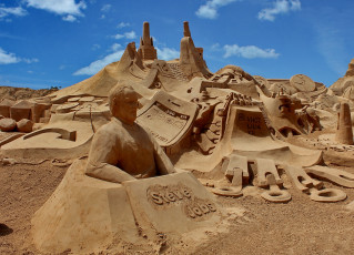 Картинка разное фигуры из песка льда снега песок облака