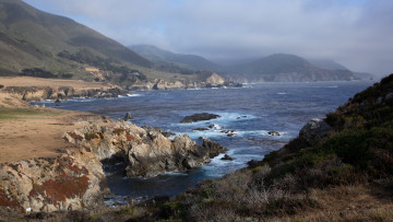 Картинка природа побережье камни горы залив море