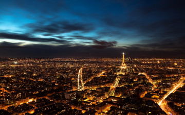Картинка paris night sky города париж франция башня эйфеля огни небо ночь