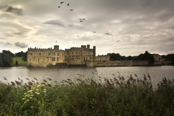 Картинка замок лидс англия города дворцы замки крепости река камыши