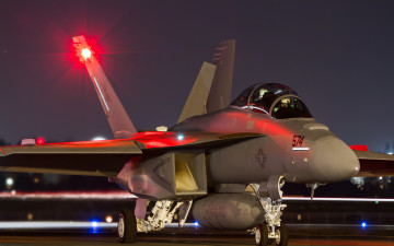 Картинка ea 18g авиация боевые самолёты истребитель ввс сша ночь маяк