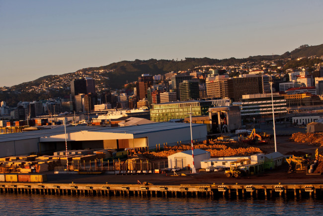 Обои картинки фото ве&, 769, ллингтон, новая, зеландия, города, веллингтон, закат, река, дома