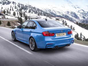 обоя автомобили, bmw, 2014г, синий, f80, uk-spec, m3