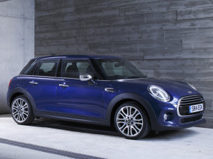 обоя автомобили, mini, cooper, d, 5-door, uk-spec, 2014г, голубой