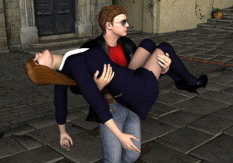 Картинка reporter 3д+графика люди+ people мужчина девушка