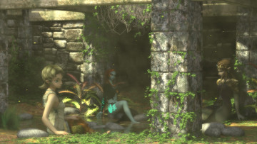 обоя 3д графика, эльфы , elves, эльфийки, лес