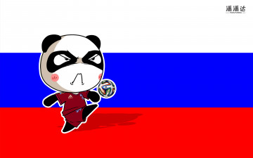 обоя спорт, 3d, рисованные, панда, флаг, мяч, чемпионат, бразилия, 2014г