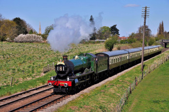 Картинка техника паровозы железная дорога рельсы паровоз