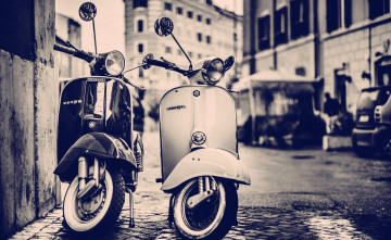 Картинка moped+vespa мотоциклы мотороллеры moped vespa два мопеда веспа