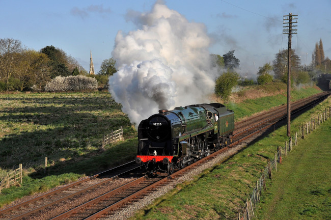 Обои картинки фото техника, паровозы, дорога, железная, паровоз, рельсы