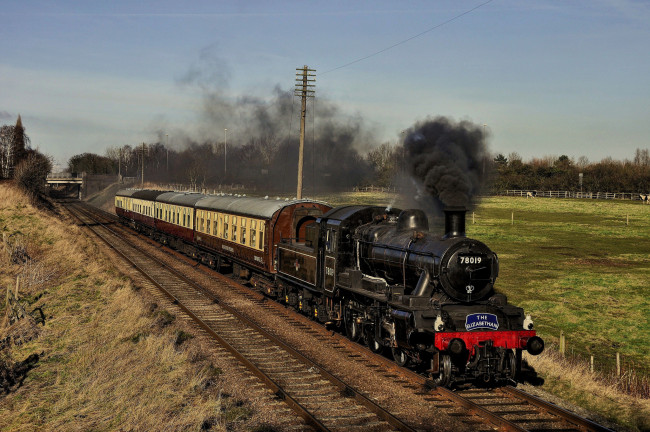 Обои картинки фото техника, паровозы, паровоз, рельсы, железная, дорога