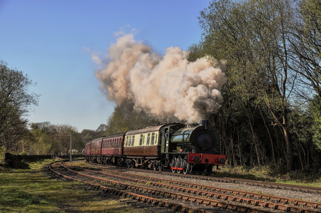 Обои картинки фото техника, паровозы, паровоз, железная, дорога, рельсы