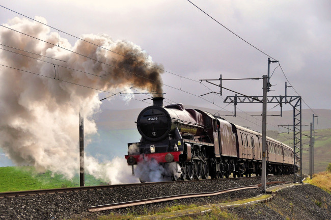 Обои картинки фото техника, паровозы, паровоз, железная, дорога, рельсы