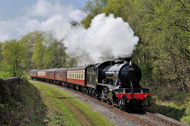 Обои картинки фото техника, паровозы, рельсы, дорога, железная, паровоз