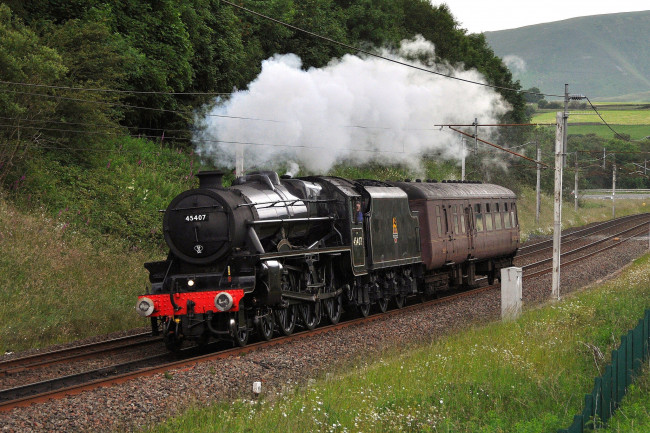 Обои картинки фото техника, паровозы, паровоз, рельсы, дорога, железная