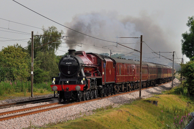 Обои картинки фото техника, паровозы, рельсы, паровоз, дорога, железная