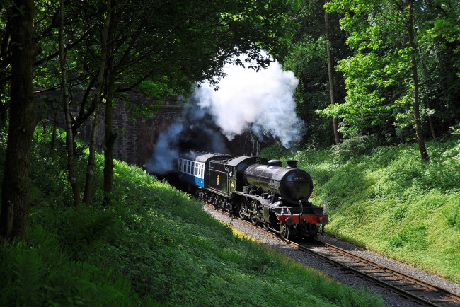 Обои картинки фото техника, паровозы, рельсы, паровоз, дорога, железная