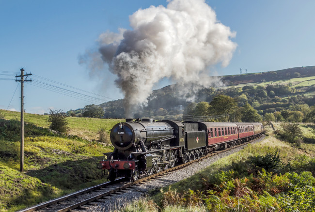 Обои картинки фото техника, паровозы, паровоз, рельсы, дорога, железная