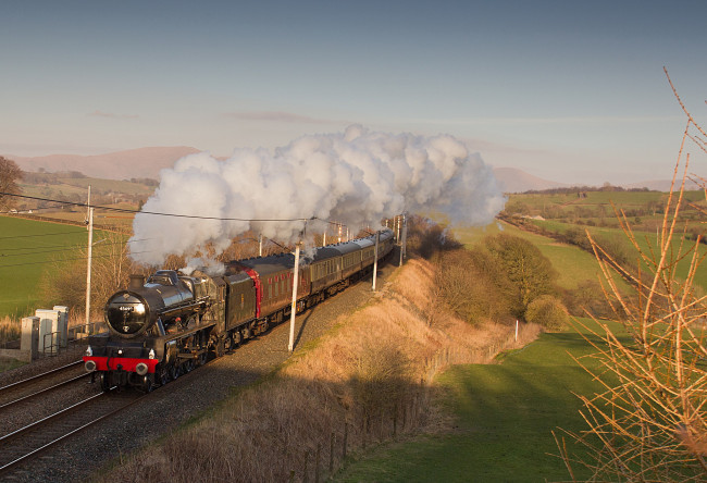 Обои картинки фото техника, паровозы, паровоз, рельсы, дорога, железная