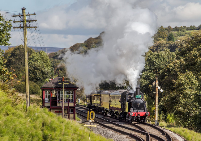 Обои картинки фото техника, паровозы, паровоз, дорога, рельсы, железная