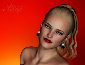 Картинка 3д+графика портрет+ portraits взгляд фон девушка