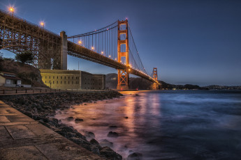 Картинка fort+point+|+san+francisco города сан-франциско+ сша мост