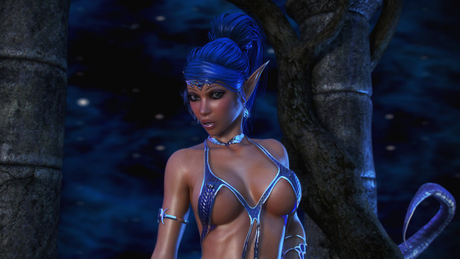 Обои картинки фото 3д графика, эльфы , elves, девушка, фон, взгляд, эльф