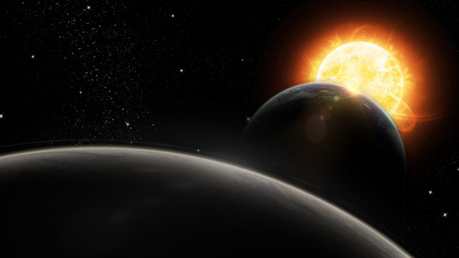 Обои картинки фото космос, арт, звезды, планеты, галактика, вселенная