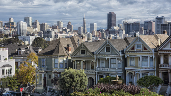 Обои картинки фото painted ladies | san francisco, города, сан-франциско , сша, панорама