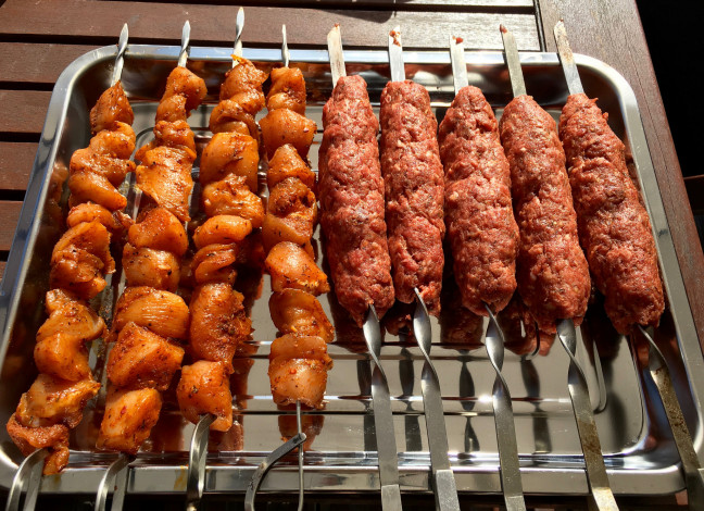 Обои картинки фото еда, шашлык,  барбекю, мясо