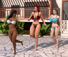 Картинка 3д+графика люди+ people фон взгляд девушки