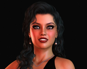 Картинка 3д+графика портрет+ portraits фон девушка взгляд